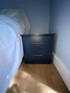 Alby blue bedside drawers made to measure to perfectly fit the opening
